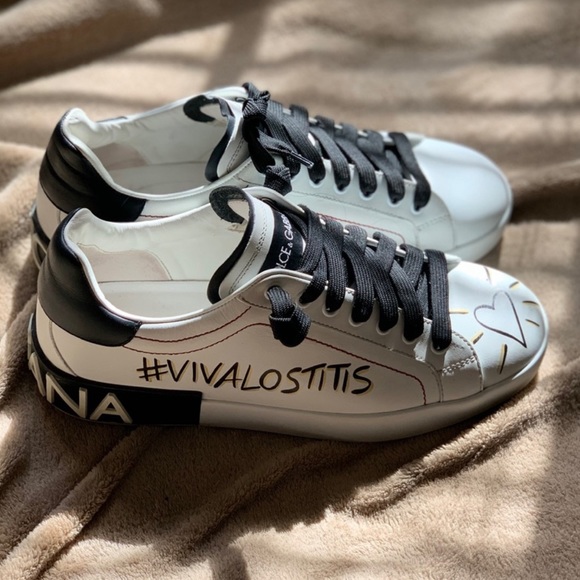 Dolce & Gabbana Calfskin Nappa  Portofino Sneakers Size 8.5 38.5IT - Picture 3 of 12